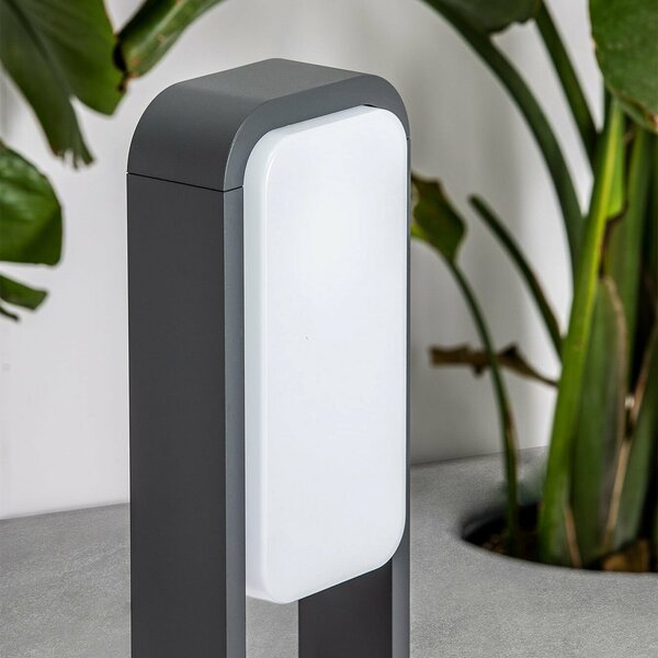 FARO BARCELONA Bornă luminoasă LED Autocolant, gri închis, aluminiu, înălțime 72 cm, Gri, Aluminiu, Modern