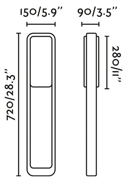 FARO BARCELONA Bornă luminoasă LED Autocolant, gri închis, aluminiu, înălțime 72 cm, Gri, Aluminiu, Modern