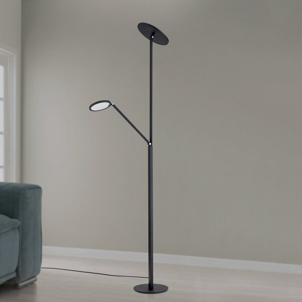 ORION Lampadar LED Fati, înălțime 181 cm, aluminiu, lumină de lectură, dimabil, CCT, reglabil, Negru, Camera de zi / sufragerie, Aluminiu, Modern, Proiector vertical