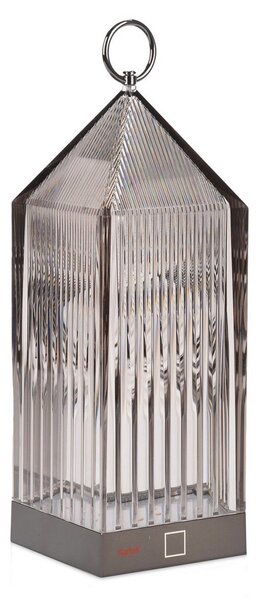 Kartell Lampă de masă LED reîncărcabilă Lanternă, fum, reciclată, IP54, reglabil, Gri, dormitor, Plastic, Design