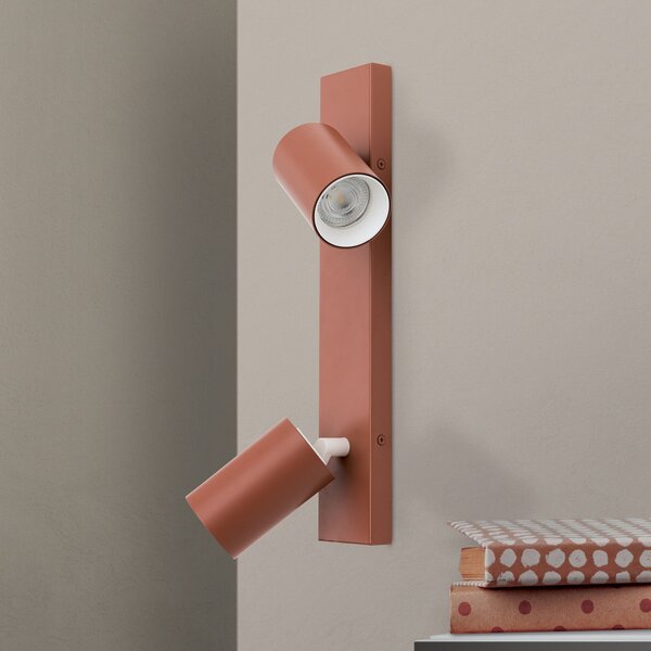 ORION Penn spot de plafon, roșu coral, lungime 35 cm, aluminiu/aluminiu, reglabil, Roșu, Camera de zi / sufragerie, Metal, Modern