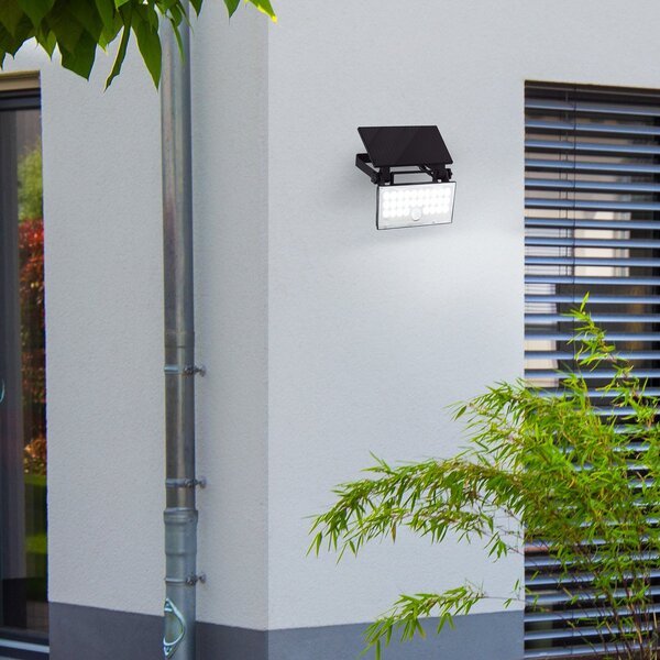 Brilliant Spot solar LED pentru exterior Luton Sensor, negru, L 19 cm, Negru, Plastic