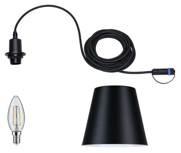 Paulmann Plug & Shine Lampă suspendată LED Kofia E14, aluminiu, reglabil, Negru, Aluminiu