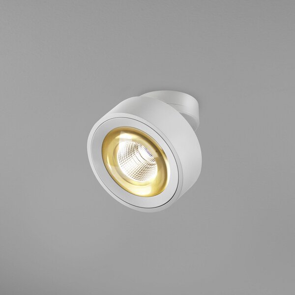 Egger Licht EGG DLS LED spot Clippo Optic, alb / auriu, Ø 12 cm, DTW, reglabil, Alb, Camera de zi / sufragerie, Aluminiu, Modern