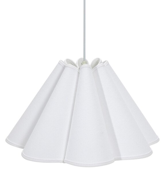 PR Home Lampă suspendată Classic, bumbac, alb, Ø 21 cm, reglabil, Alb, Camera de zi / sufragerie, Țesătură / Textil, Scandinavă