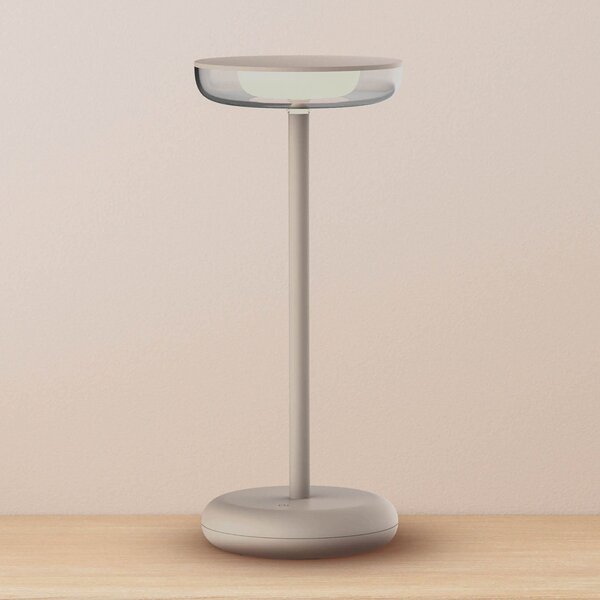 Näve LED reîncărcabilă lumina patio Pasi bej înălțime 26 cm metal touch, reglabil, Bej, Camera de zi / sufragerie, Metal, Modern