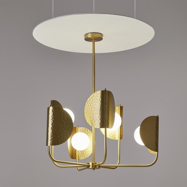 Maytoni plafonieră Tropic, alamă, 6 becuri, lățime 78 cm, reglabil, Auriu / Alamă, Camera de zi / sufragerie, Metal