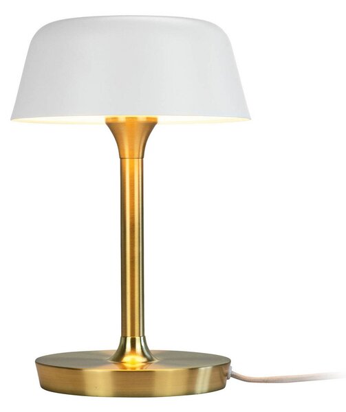 Dyberg Larsen Lampă de masă Valencia, alb/zahăr, înălțime 30 cm, Alb, Camera de zi / sufragerie, Metal, Design