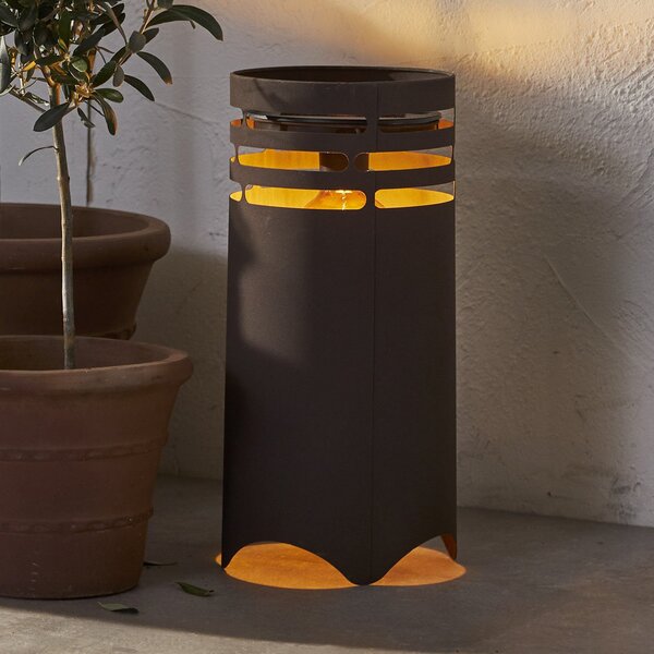 STAR TRADING Lumină solară LED Marron, înălțime 40 cm, maro, metal, USB-C, Maro / Rugină, Metal, Modern