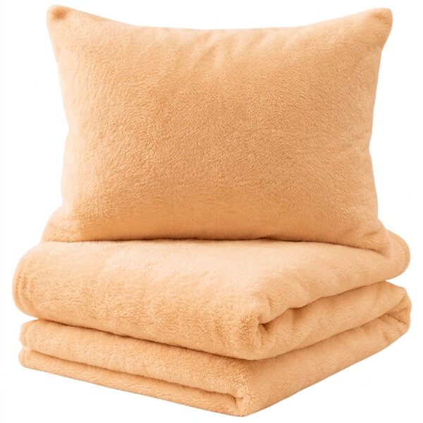 Lenjerie de pat microplus FUZZA culoare piersica Dimensiunile lenjeriei: 2 buc 70 x 90 cm | 200 x 220 cm