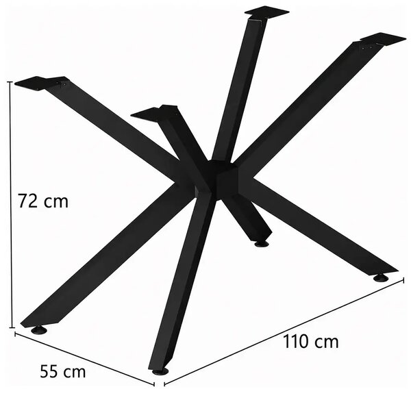 Picior masa metal, Homs , Negru,110x55x71 cm