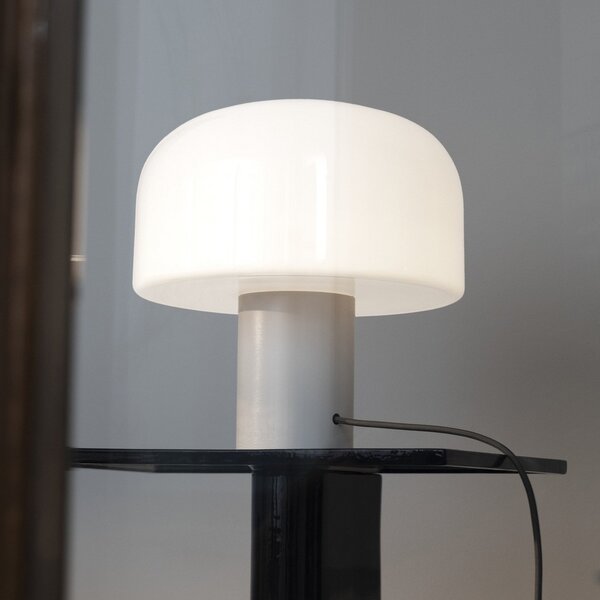 FLOS Bellhop Glass T lampă de masă, alb, înălțime 34 cm, dimabil, reglabil, Alb, Camera de zi / sufragerie, Sticlă