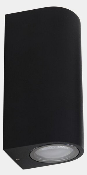 LEDS-C4 Eko Double lampă de perete pentru exterior, negru, lățime 7 cm, aluminiu, reglabil, Negru, Aluminiu, Modern