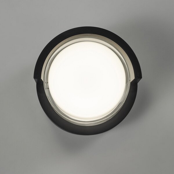 Forlight Aplică de perete cu LED Creu, Ø 17 cm, negru, plastic, Negru, Plastic, Modern