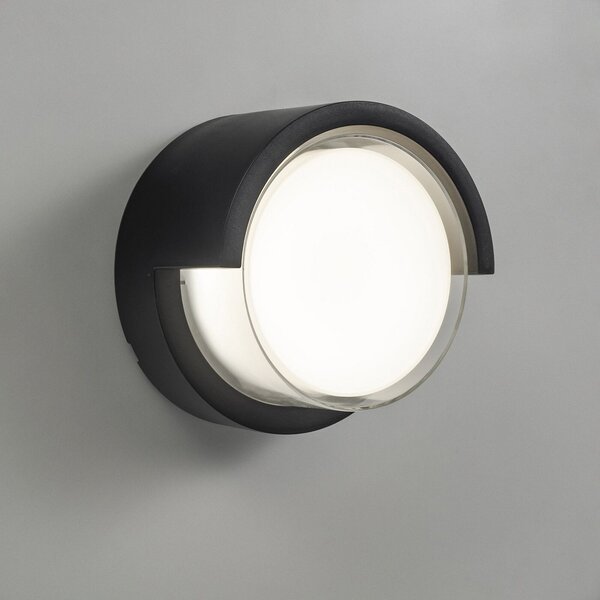 Forlight Aplică de perete cu LED Creu, Ø 17 cm, negru, plastic, Negru, Plastic, Modern
