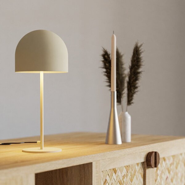 Forlight Lampă de masă Fres, bej, oțel, înălțime 46 cm, Bej, Camera de zi / sufragerie, Metal