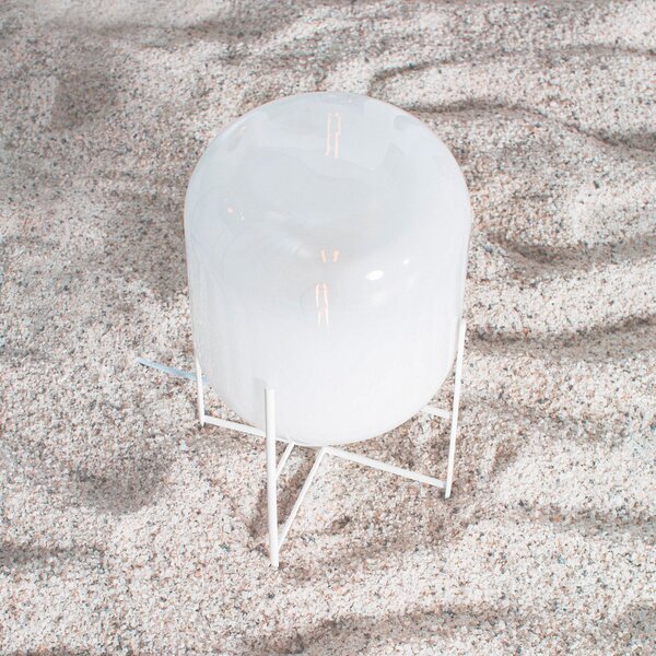 Pulpo lampă de masă Oda Small, alb/alb, înălțime 45 cm, Alb, Camera de zi / sufragerie, Sticlă, Design