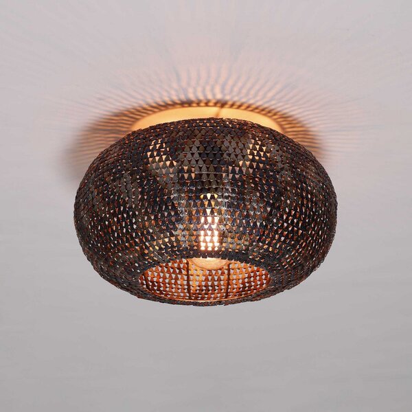 Zijlstra Plafonieră Armor, argintie, Ø 40 cm, metal, reglabil, Negru, Camera de zi / sufragerie, Metal