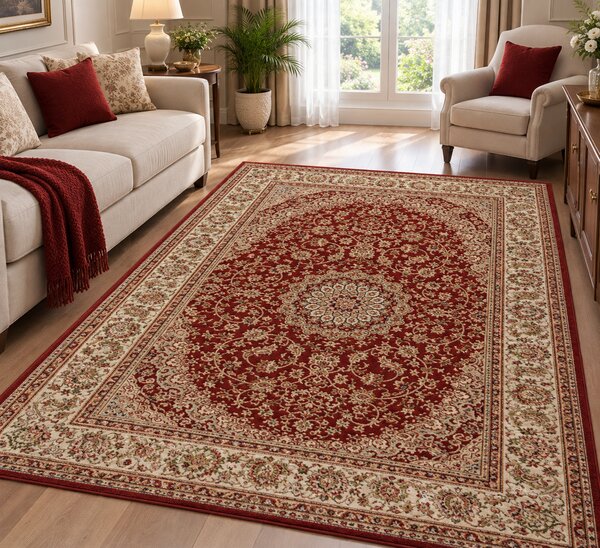 Covor Living Dormitor, Model Lotos 1555 210, Dreptunghiular, Grena Grena, 80x200
