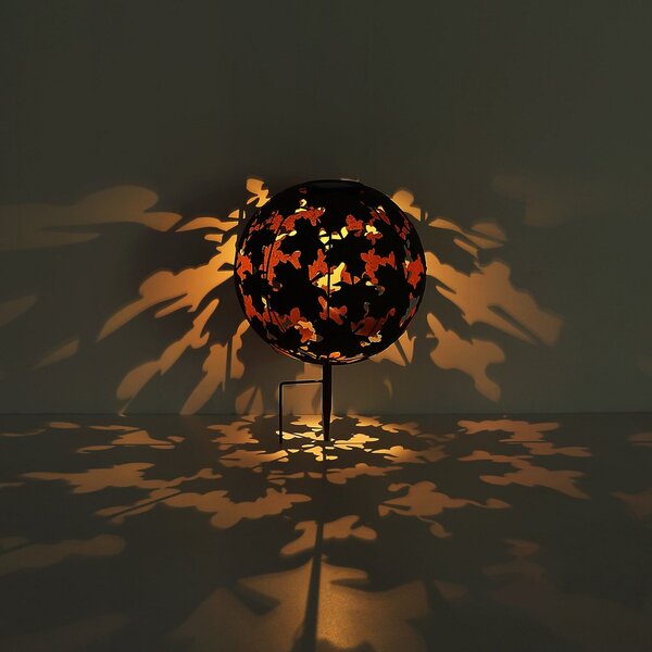 Globo Lumină solară LED 36749S glob Ø 27 cm, argintiu, țepușă la sol, Metalic, Metal