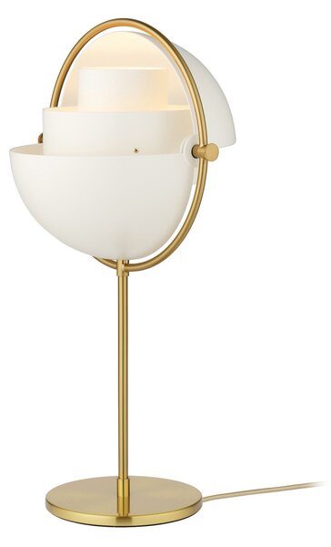 GUBI Lampă de masă Multi-Lite, înălțime 50 cm, alamă/alb, Auriu / Alamă, Camera de zi / sufragerie, Metal, Design