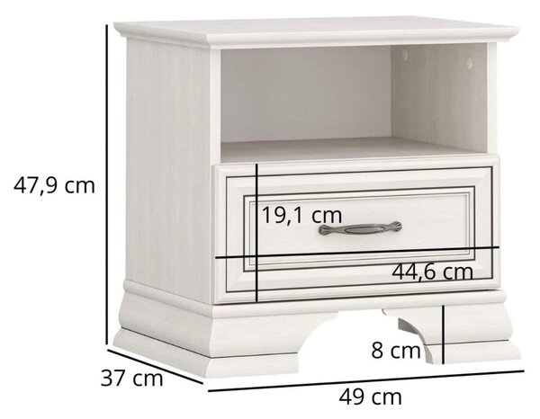 Mobilier dormitor clasic TIFFANY II, grej, PAL laminat, 5 piese