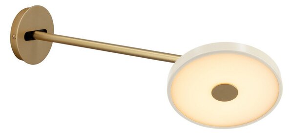 UMAGE Aplică de perete LED Asteria Long, alb/alamă, cu ștecher, reglabil, Auriu / Alamă, Camera de zi / sufragerie, Metal, Design, Soclu de perete jos
