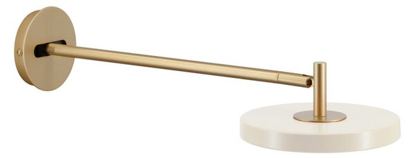 UMAGE Aplică de perete LED Asteria Long, alb/alamă, cu ștecher, reglabil, Auriu / Alamă, Camera de zi / sufragerie, Metal, Design, Soclu de perete jos