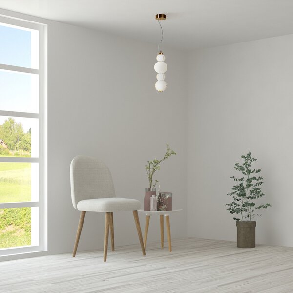 Maytoni Lampă suspendată LED Colier, sticlă aurie Ø 14,7 cm 3.000 K, Auriu / Alamă, Camera de zi / sufragerie, Sticlă, Modern