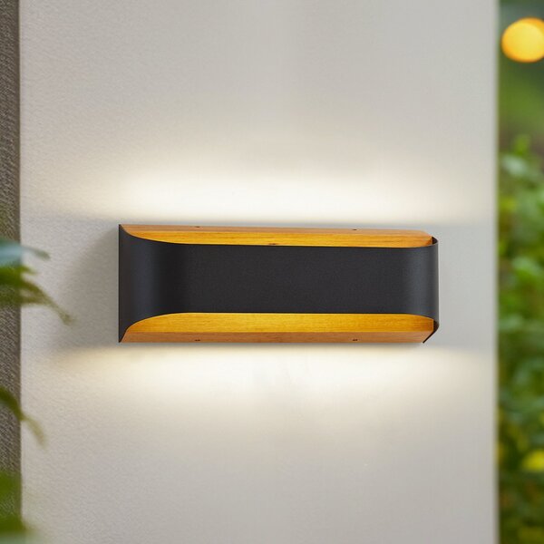 Lindby LED-Aparec de iluminat exterior Lenore, negru, metal, 36,5cm, Negru, Aluminiu, Modern