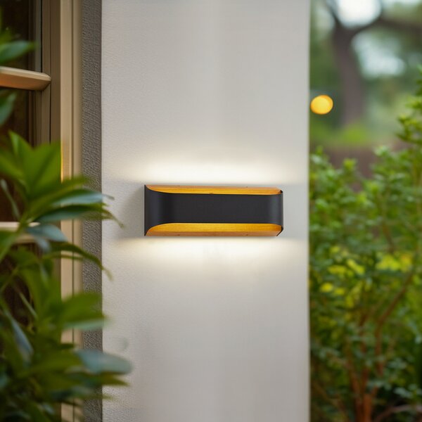 Lindby LED-Aparec de iluminat exterior Lenore, negru, metal, 36,5cm, Negru, Aluminiu, Modern