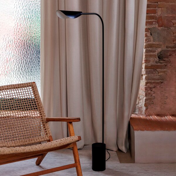 FARO BARCELONA Lampadar Liggera, negru, oțel, înălțime 138,3 cm, Negru, Camera de zi / sufragerie, Altele, Modern