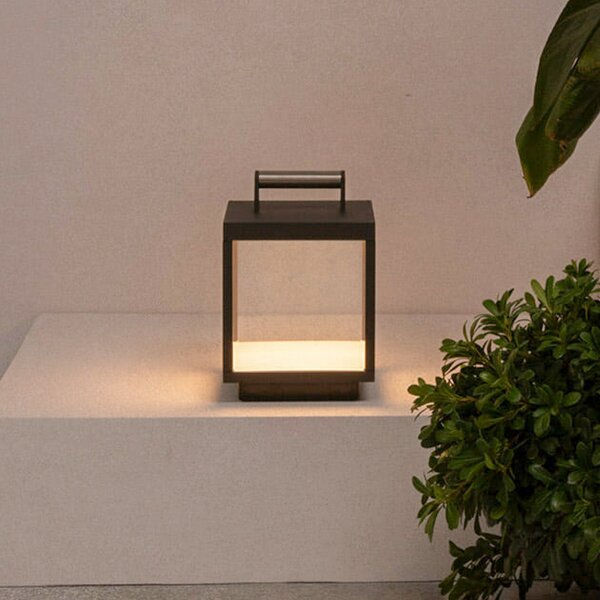 FARO BARCELONA Lampă de masă reîncărcabilă cu LED Kerala, gri închis, aluminiu, înălțime, reglabil, Gri, Aluminiu, Modern