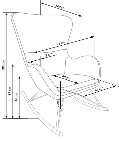 Fotoliu-balansoar tip wingback Liberto 3