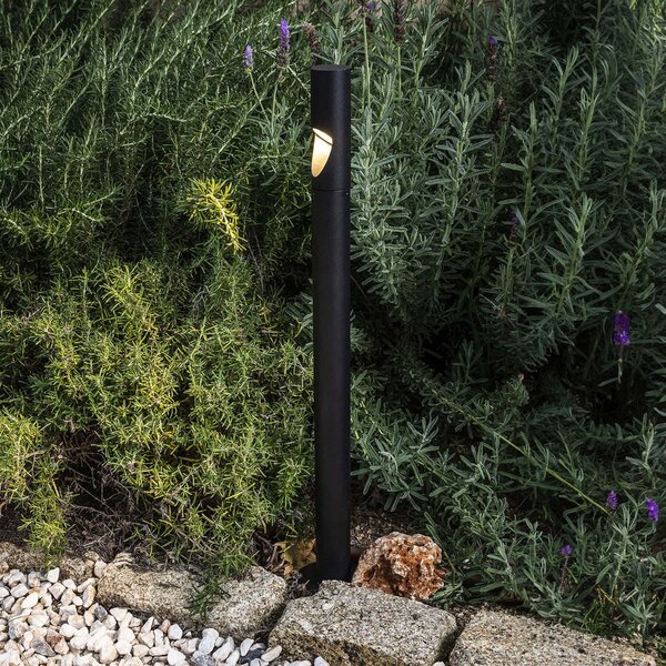 FARO BARCELONA Lampă cu soclu Bezel LED, negru, aluminiu, înălțime 60 cm, Negru, Aluminiu, Modern