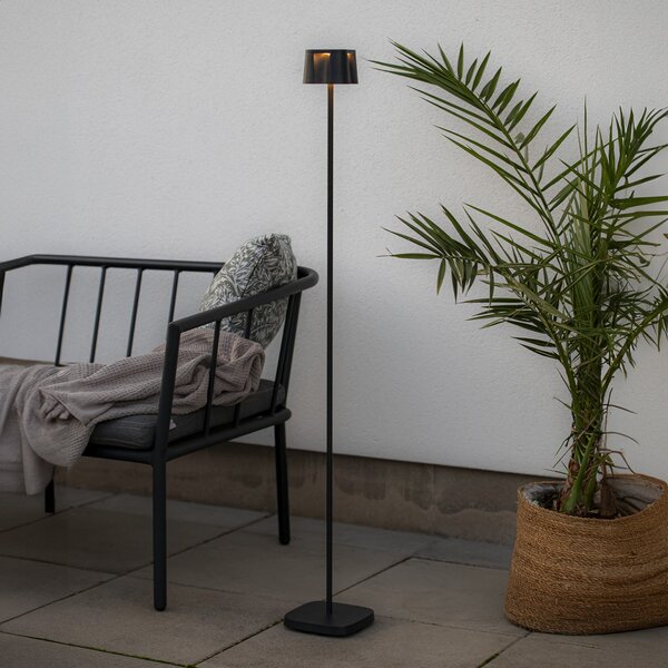 Konstsmide Nice Lampadar LED reîncărcabil, negru, aluminiu, IP54, dimabil, CCT, reglabil, Negru, Aluminiu, Modern