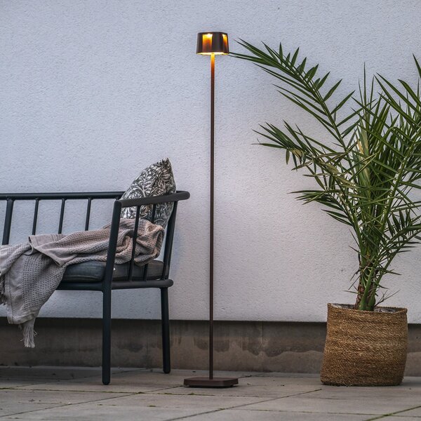 Konstsmide Nice LED lampadar LED, culoare rugină, aluminiu, IP54, dimabil, CCT, reglabil, Maro / Rugină, Aluminiu, Modern