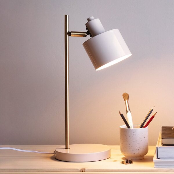 Dyberg Larsen Lampă de masă Ocean, bej, înălțime 43 cm, metal, Bej, Camera de zi / sufragerie, Metal, Design