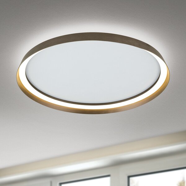 ORION Plafonieră LED Manta, Ø 60 cm, aluminiu/bronz, aluminiu, sus/jos, reglabil, Bronz / Alamă Veche, Camera de zi / sufragerie, Aluminiu, Modern, Plafon cu flacără multiplă