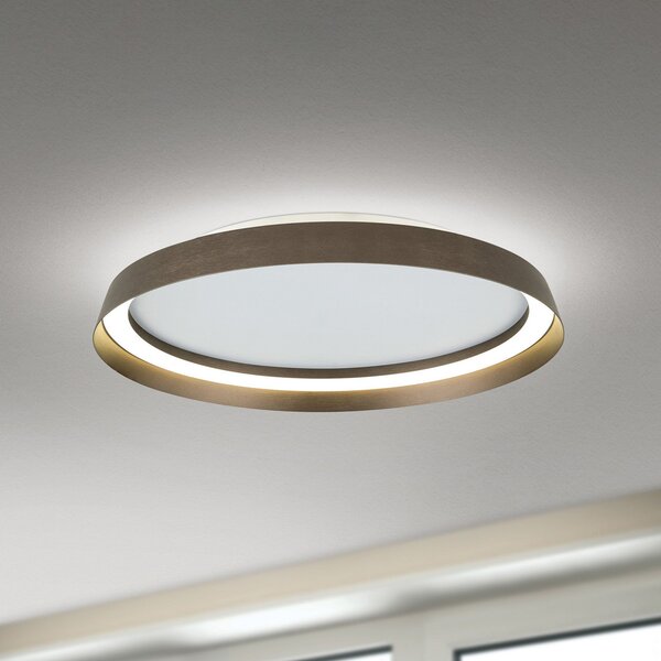 ORION Plafonieră LED Manta, Ø 45 cm, aluminiu/bronz, aluminiu, sus/jos, reglabil, Bronz / Alamă Veche, Camera de zi / sufragerie, Aluminiu, Modern, Plafon cu flacără multiplă