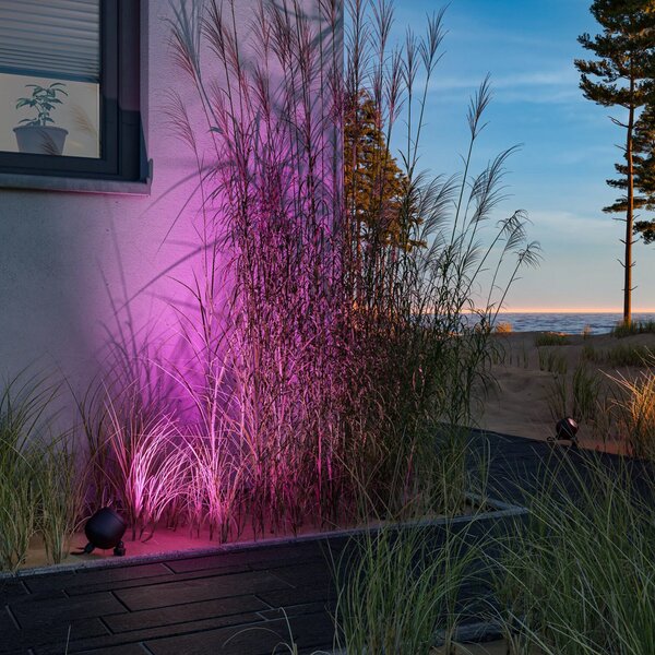 Paulmann Plug & Shine LED spot Kikolo țepușă de sol, ZigBee, RGBW, reglabil, Negru, Plastic