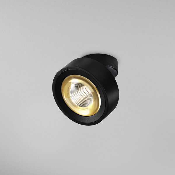 Egger Licht EGG DLS LED spot Clippo Optic, negru / auriu, Ø 12 cm, DTW, reglabil, Negru, Camera de zi / sufragerie, Aluminiu, Modern