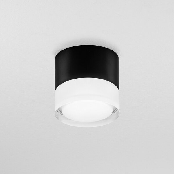 Egger Licht EGG DLS Phoenix lampă de tavan pentru exterior 3.000 K negru Ø 9cm aluminiu, reglabil, Negru, Baie, Aluminiu, Modern