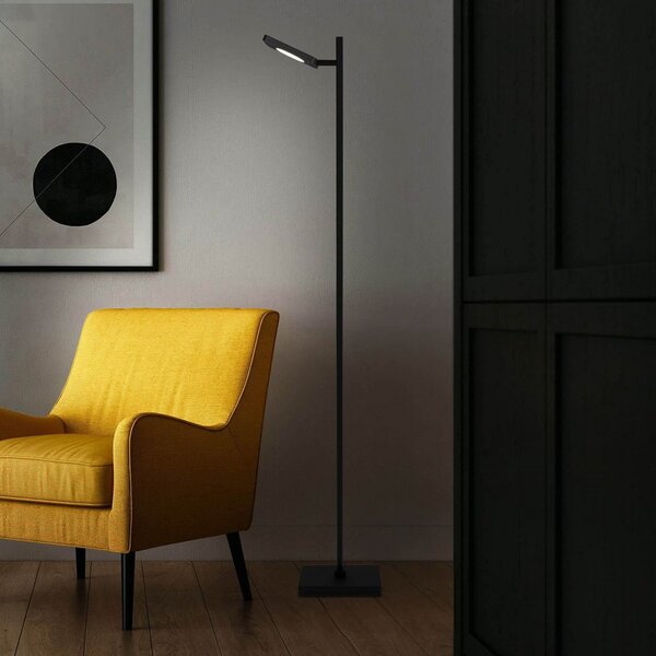 Näve Lampadar LED reîncărcabilă Lupa negru înălțime 135cm metal touchdim, reglabil, Negru, Camera de zi / sufragerie, Metal, Modern, Proiector vertical