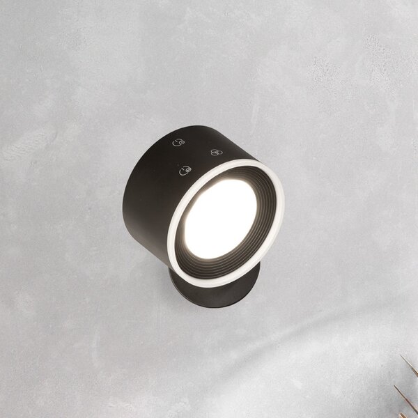 FH Lighting Spot de perete reîncărcabil cu LED Magnetics, negru, dimabil, RGBW, reglabil, Negru, Camera de zi / sufragerie, Plastic, Modern