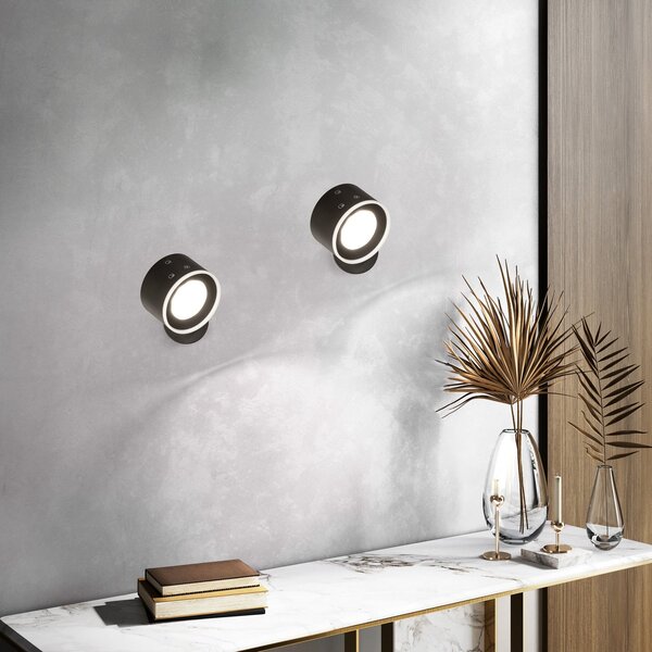 FH Lighting Spot de perete reîncărcabil cu LED Magnetics, negru, dimabil, RGBW, reglabil, Negru, Camera de zi / sufragerie, Plastic, Modern