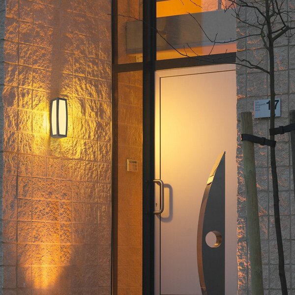SLV Meridian Box lampă de perete pentru exterior, antracit, lățime 13 cm, reglabil, Negru, Metal, Modern