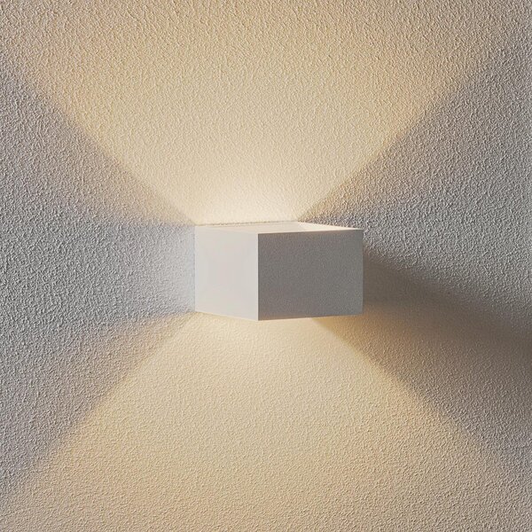 SLV LED lampă de perete Logs In, alb/alb, aluminiu, lățime 10 cm, reglabil, Alb, Hol, Metal, Modern
