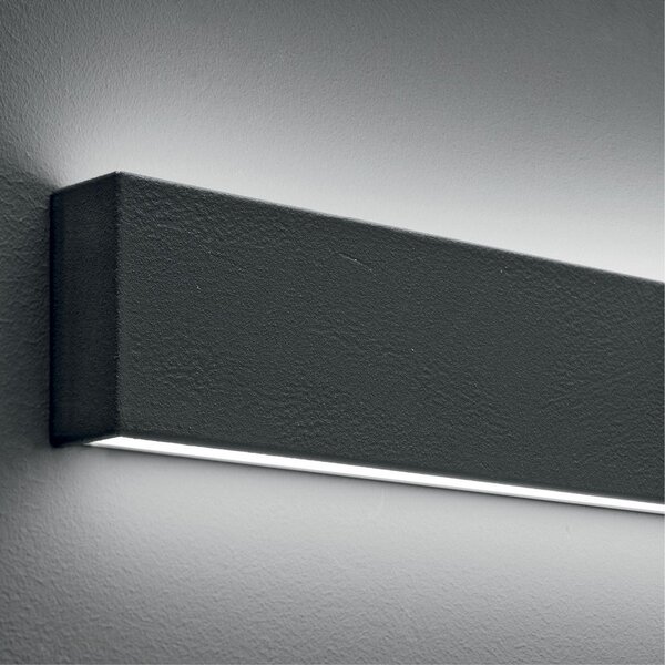 Linea Light Aplică de perete LED Box W2 bi-emisie, W 91.9 cm, negru, 2700 K, reglabil, Negru, Camera de zi / sufragerie, Metal, Perete unghiular