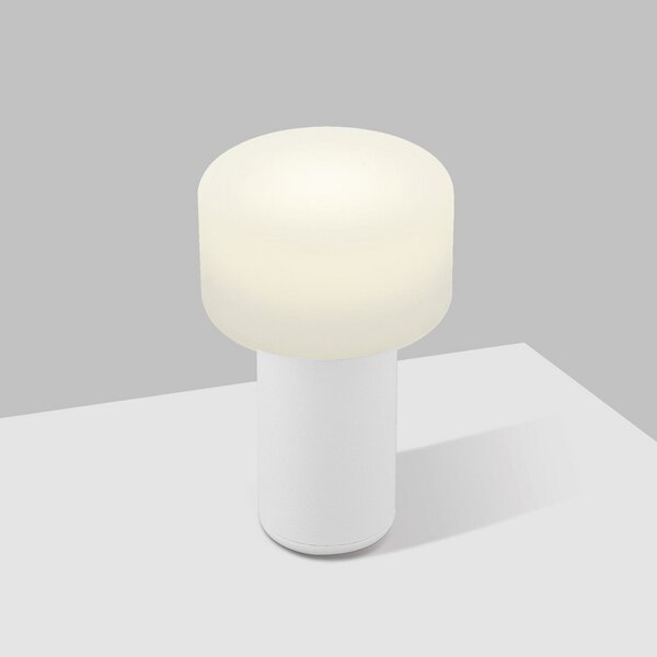 HELL Tiny-B LED lampă de masă reîncărcabilă, alb, înălțime 13 cm, IP54, USB, reglabil, Alb, Plastic, Viața tânără